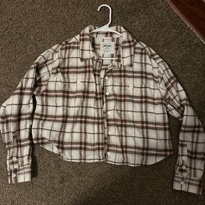 Cropped flannel button up